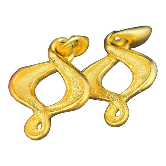 In Vest Ments Gold Toned Figure Eight Post Dangle Earrings - Picture 4 of 4